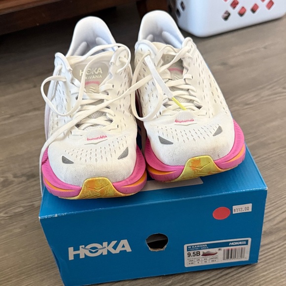 Hoka Shoes - Hoka White and Pink Athletic Sneakers